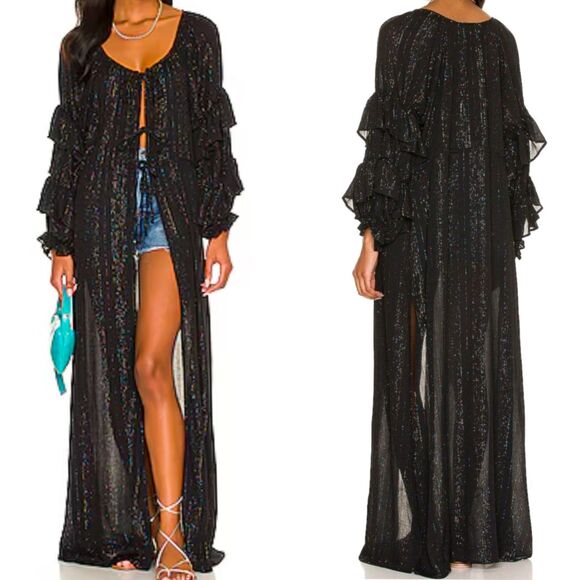 Jen’s Pirate Booty Revolution Kimono Electric Avenue Metallic Black Revolve M/L - Picture 1 of 11